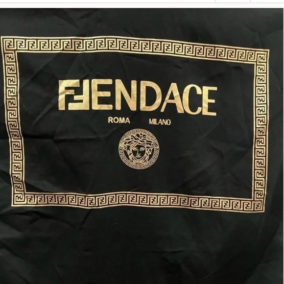 Fendi x Versace Fendace Collaboration Cloth Garment Bag Black Gold 43”x 23” - Picture 5 of 7